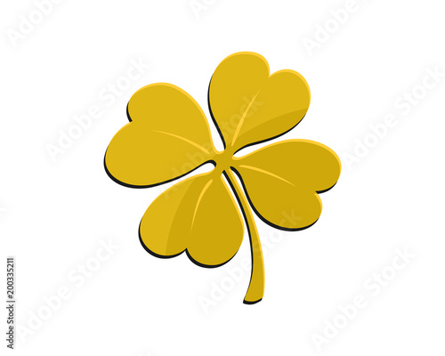 Golden Clover Leaf Vector