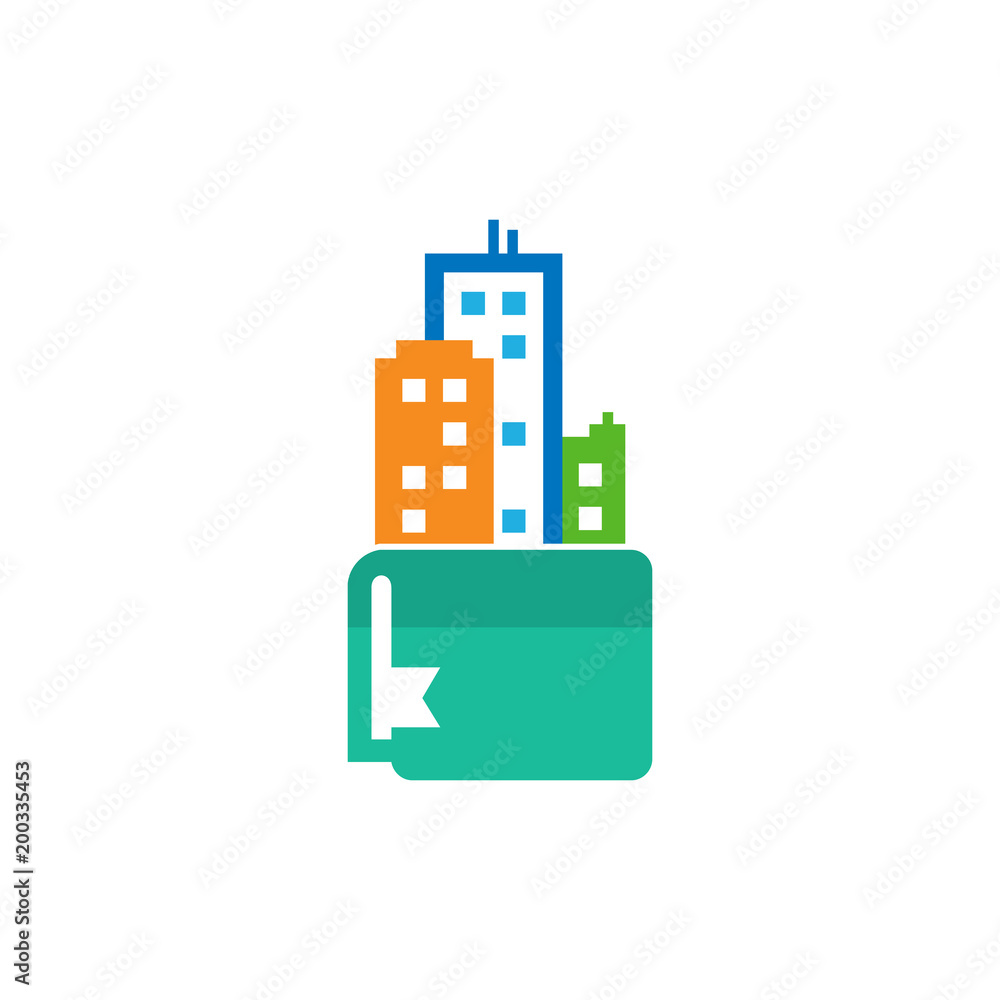 Obraz premium Book Town Logo Icon Design