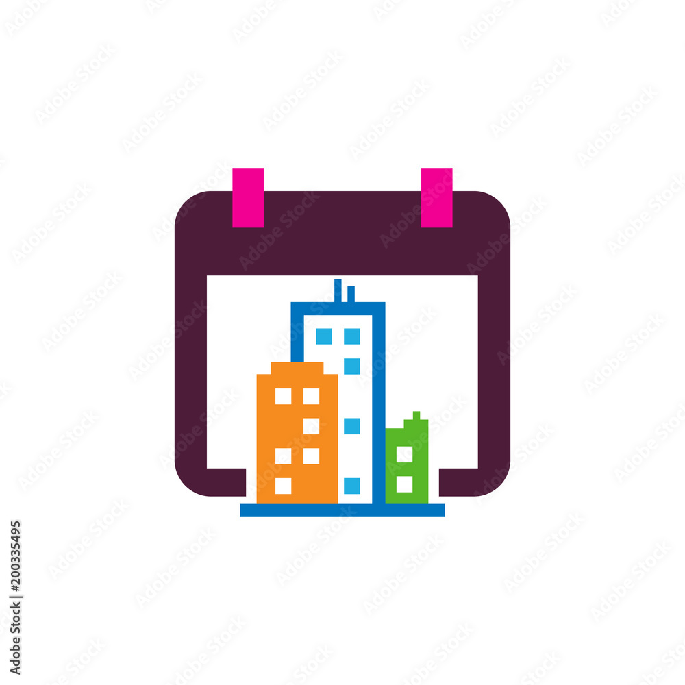 Calendar Town Logo Icon Design Calendar Town Logo Icon Design