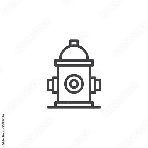 Fire hydrant outline icon. linear style sign for mobile concept and web design. Water tower simple line vector icon. Symbol, logo illustration. Pixel perfect vector graphics