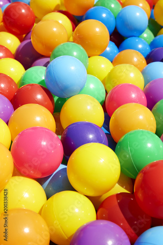 Colorful plastic balls background