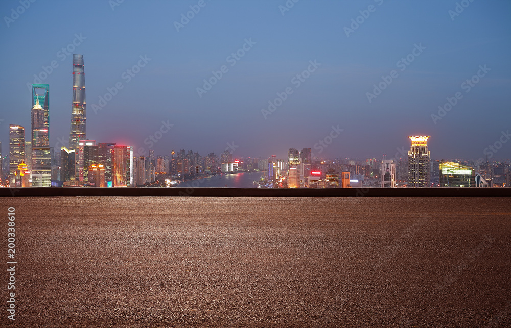 Obraz premium Aerial photography bird view at Shanghai bund Skyline