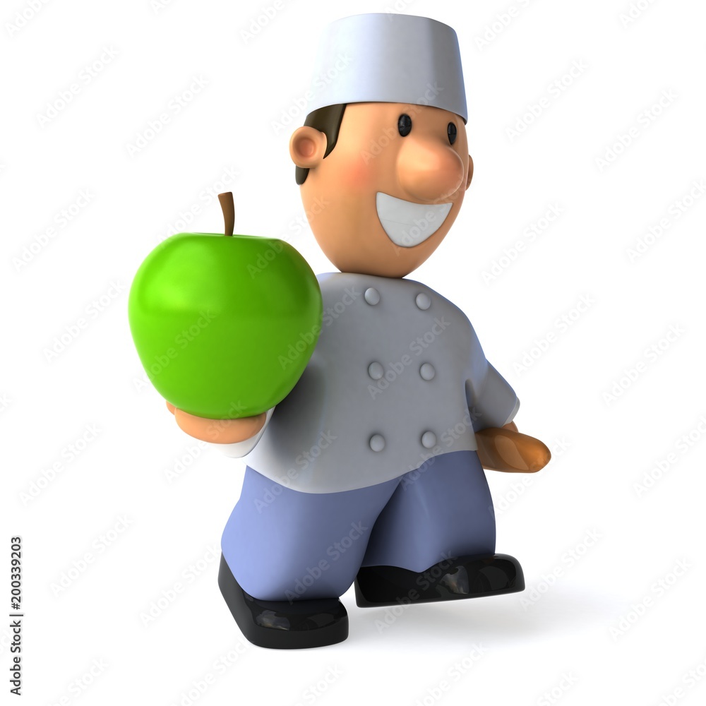 Fun baker - 3D Illustration Fun baker - 3D Illustration