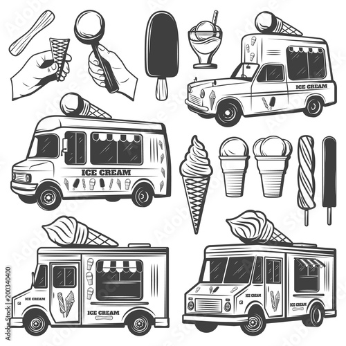 Vintage Monochrome Ice Creams Collection