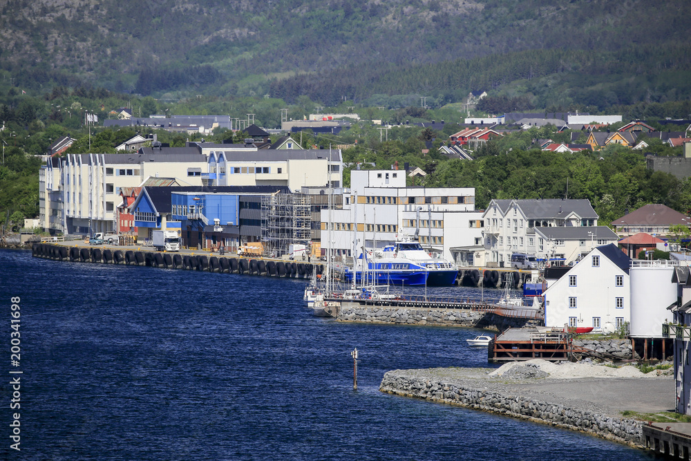 View from Brønnøysund bridge in Northern Norway