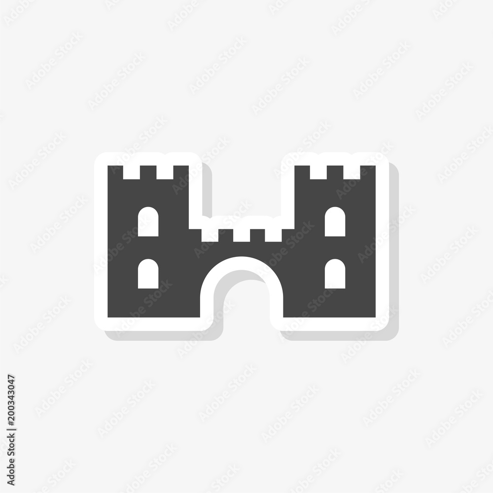 Castle sticker, Vector castle icon, simple vector icon