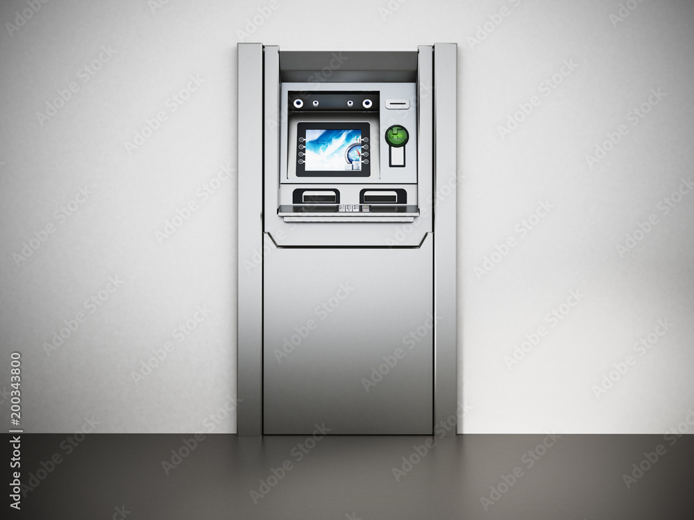 Generic ATM or Automated Teller Machine. 3D illustration Generic ATM or Automated Teller Machine. 3D illustration