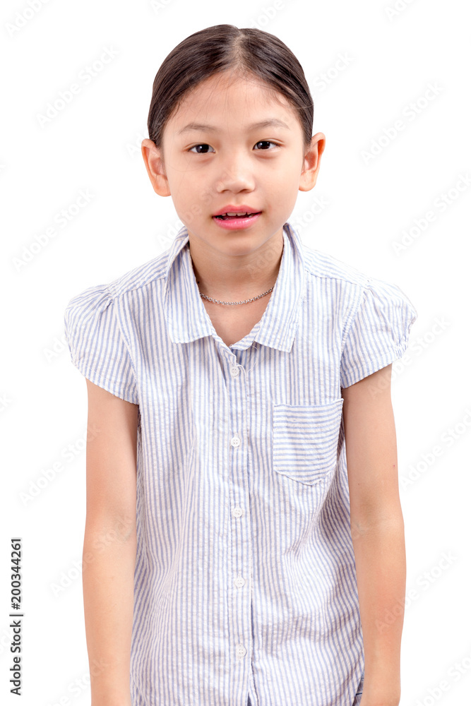 Portrait cute little girl Asian isolated in white background Portrait cute little girl Asian isolated in white background