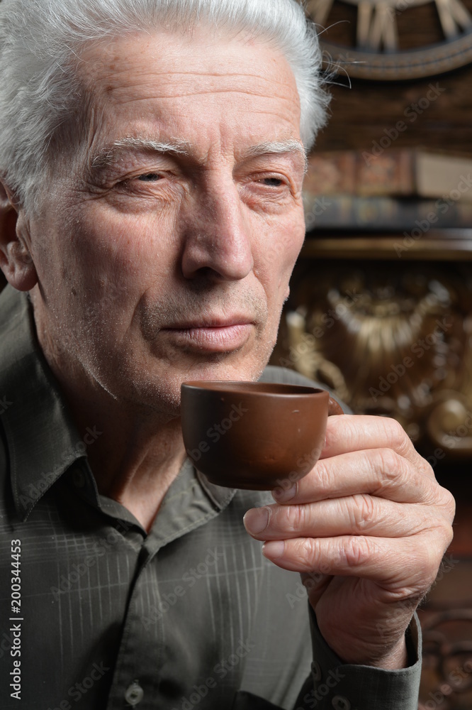 Senior man drinking tea Senior man drinking tea