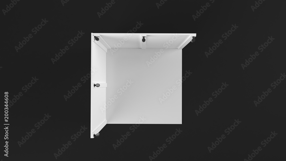 3d rendering of a white exhibition stand with light for different uses 3d rendering of a white exhibition stand with light for different uses