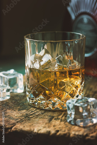 Canvas Print Glass of scotch whiskey