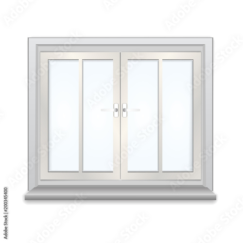 Closed window isolated object on white background.