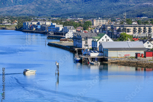 View from Brønnøysund bridge Northern Norway photo