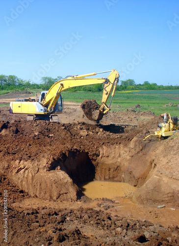 Wallpaper Mural Truck and excavator Torontodigital.ca