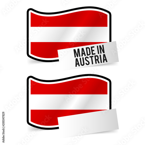 Made in Austria Flag and white empty Paper. Esp10 Vector. Free Download Made in Austria Flag and white empty Paper. Esp10 Vector. - GFXLoad