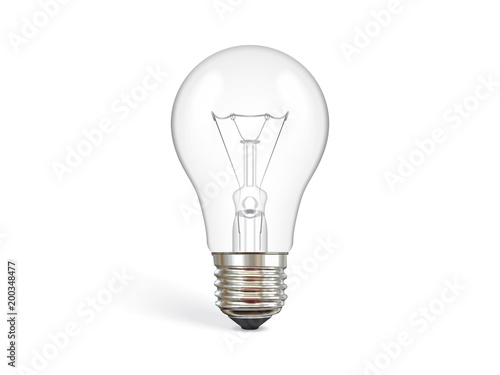 transparent incandescent bulb mock up