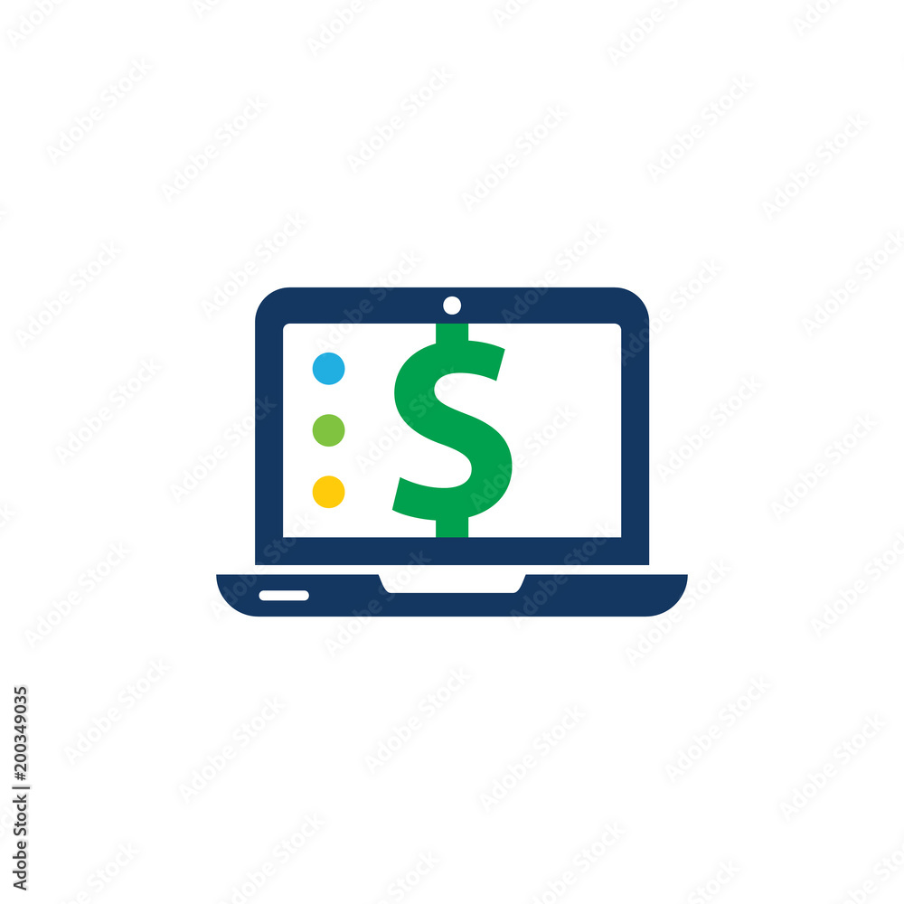 Laptop Money Logo Icon Design Laptop Money Logo Icon Design