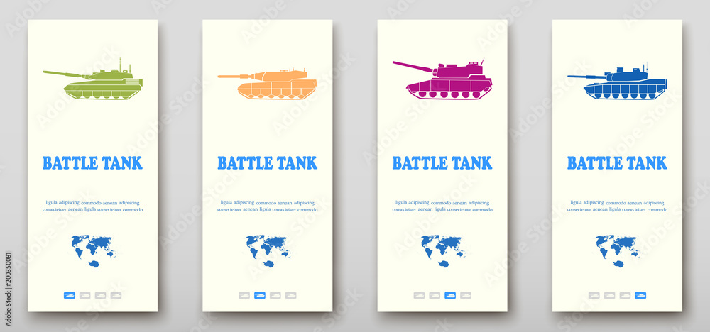 Battle tanks leaflet cover presentation abstract, layout size fold set technology annual report brochure flyer design template vector