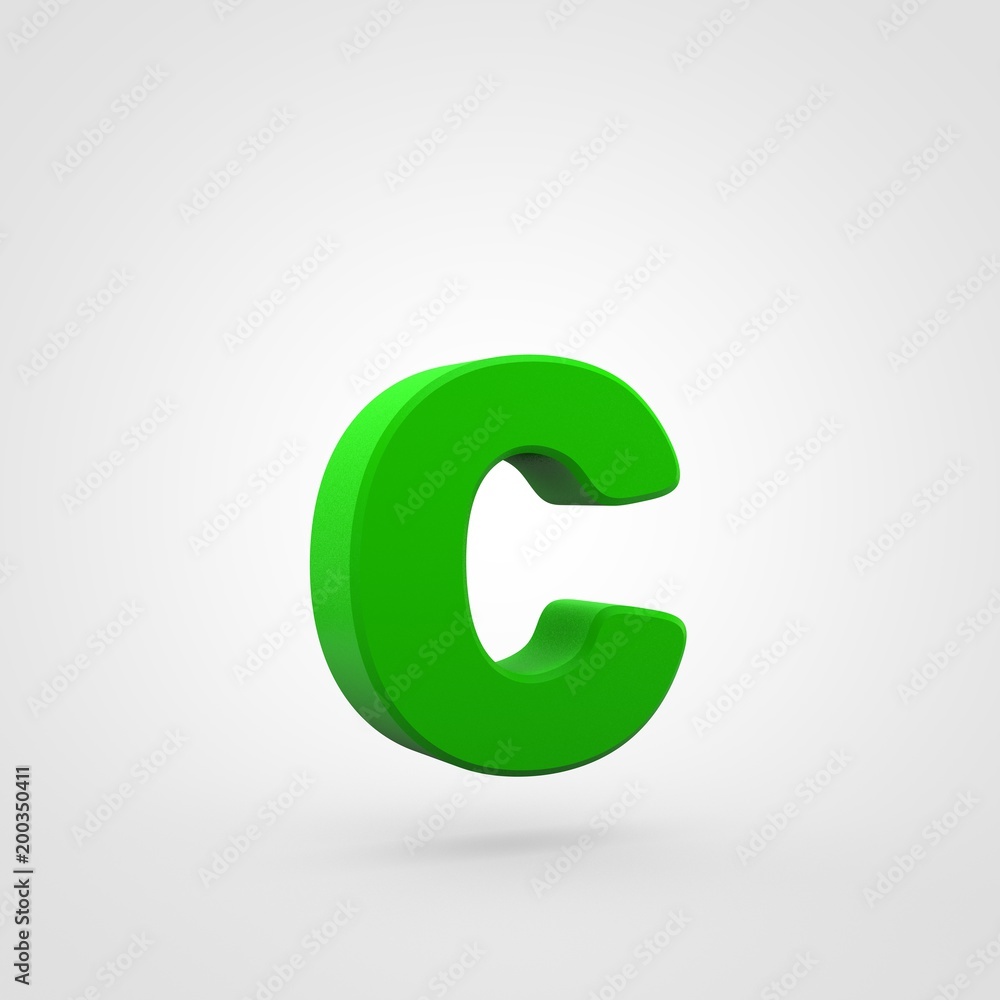 Plastic green letter C lowercase isolated on white background. Plastic green letter C lowercase isolated on white background.