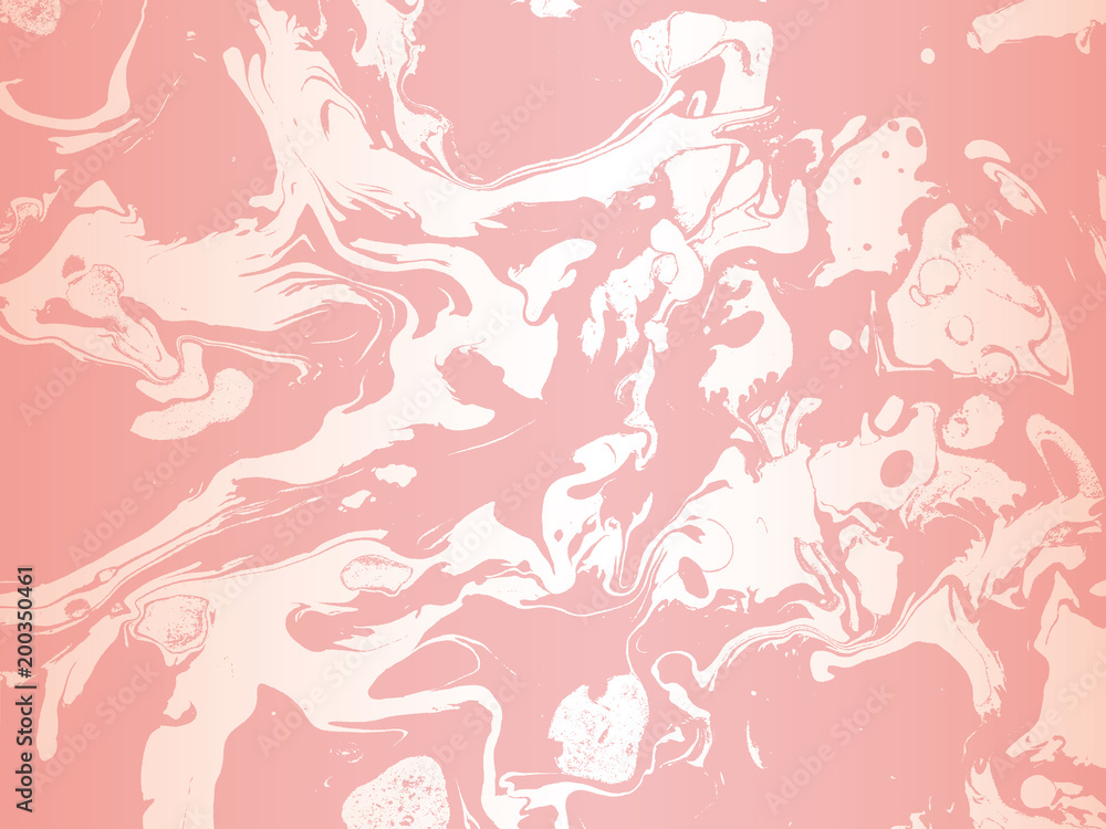 Abstract marbling pink and white vector background