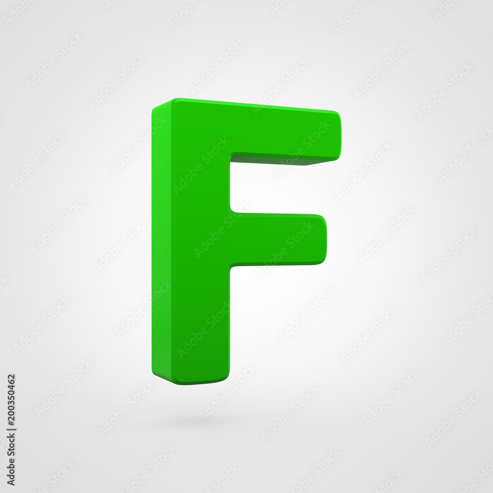 Plastic green letter F uppercase isolated on white background. Plastic green letter F uppercase isolated on white background.