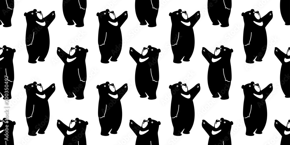 Bear seamless pattern polar bear vector panda isolated teddy background wallpaper Bear seamless pattern polar bear vector panda isolated teddy background wallpaper