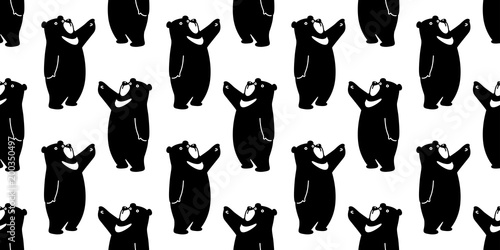 Bear seamless pattern polar bear vector panda isolated teddy background wallpaper