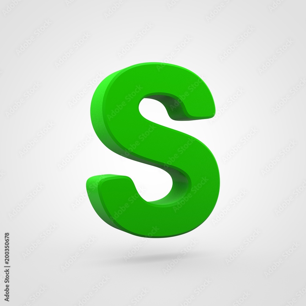 Plastic green letter S uppercase isolated on white background. Plastic green letter S uppercase isolated on white background.