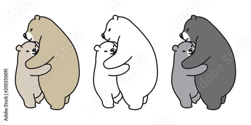 Bear vector polar bear panda logo icon hug illustration cartoon doodle