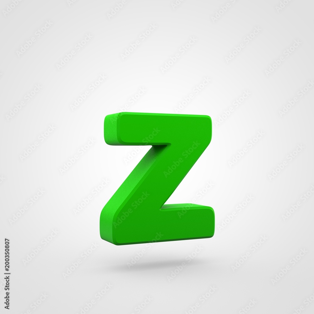 Plastic green letter Z lowercase isolated on white background. Plastic green letter Z lowercase isolated on white background.