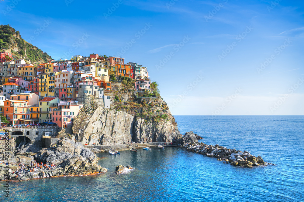 View of Manarola is a small town in the province of La Spezia, Liguria, Italy