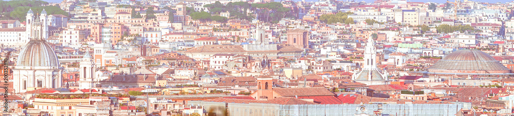 Panoramic view of the city of Rome, Italy