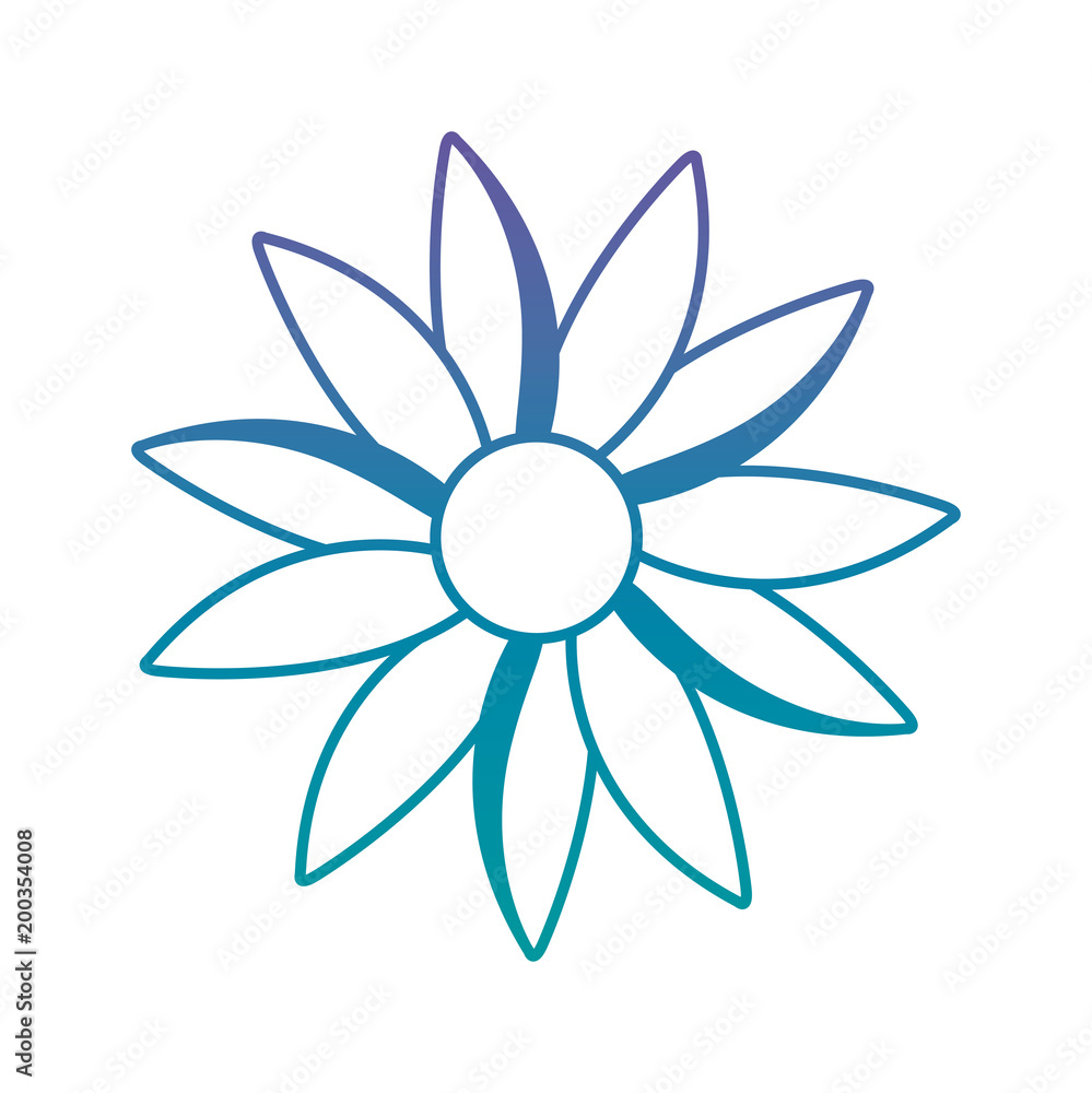 cute violet flower decorative icon