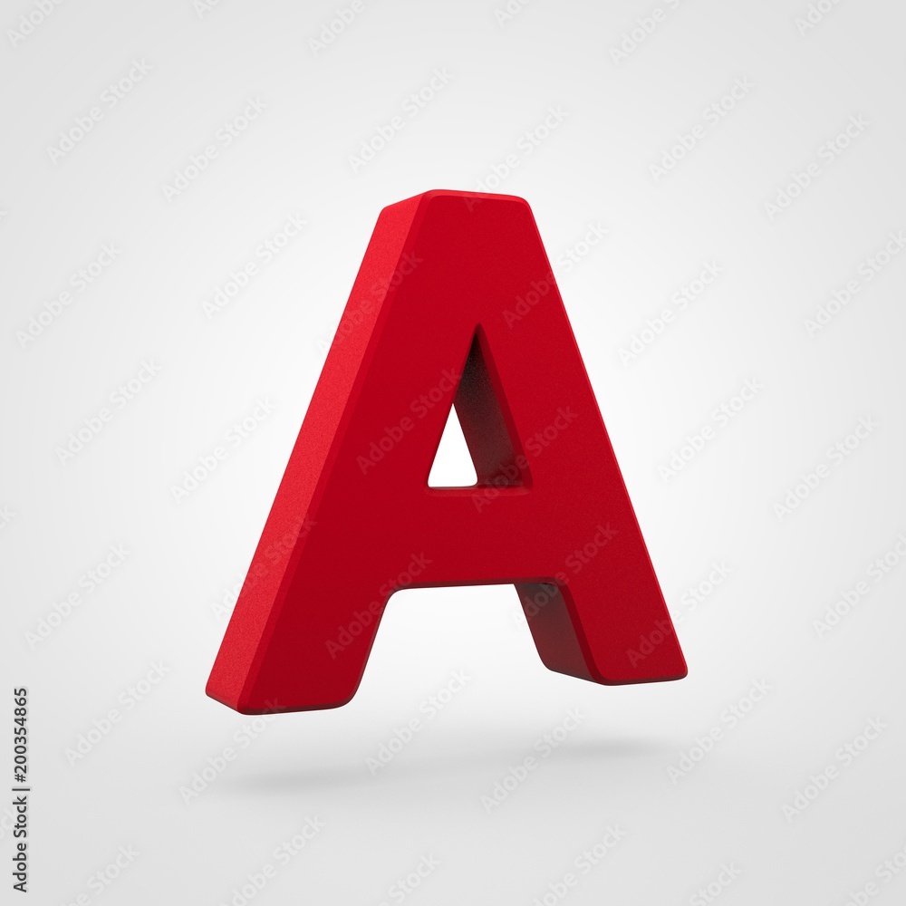 Plastic red letter A uppercase isolated on white background. Plastic red letter A uppercase isolated on white background.