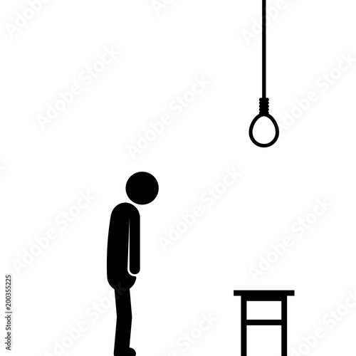 suicide by hanging with stick figure