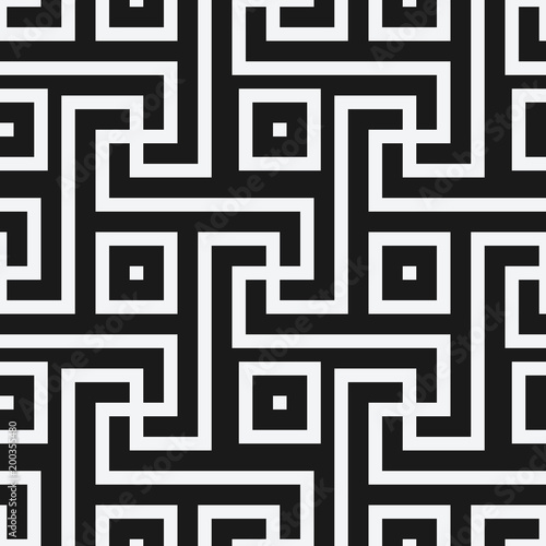 geometric black and white seamless pattern in antique roman style