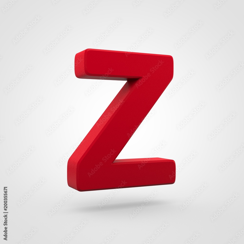 Plastic red letter Z uppercase isolated on white background. Plastic red letter Z uppercase isolated on white background.