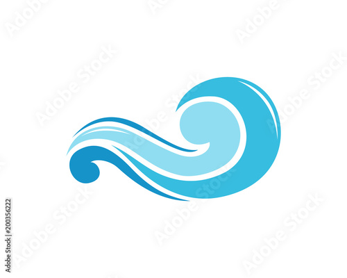 Blue Water Abstract Wave Icon sea Logo 