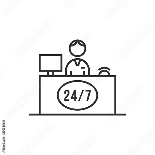 icon of reception service hotel or business office