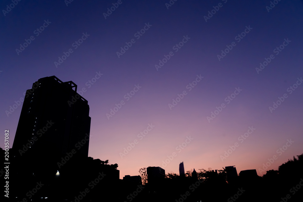 City silhouette of the Bangkok city.
