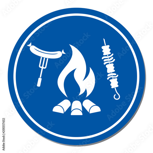 Grilled kebab and sausage icon