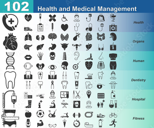 Health and Medical Management - 102 Iconset (in Blau)