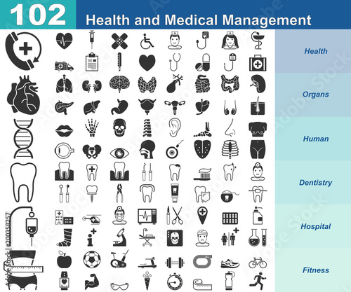 Health and Medical Management - 102 Iconset (Blau)
