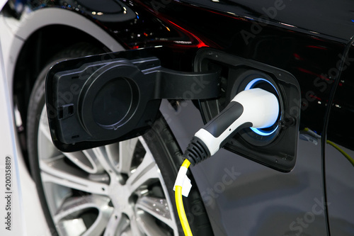 Power supply for electric car charging. Electric car charging station © NVB Stocker