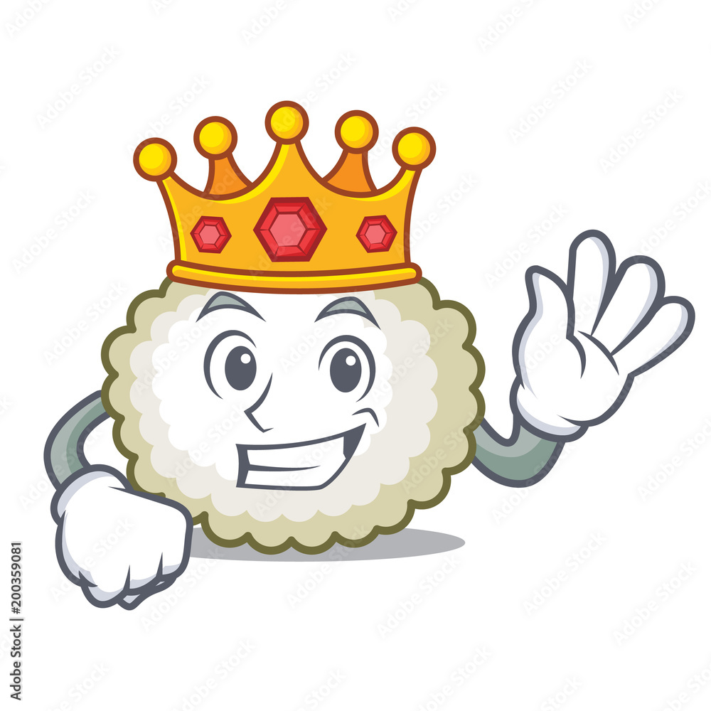King cotton ball mascot cartoon Stock Vector Adobe Stock