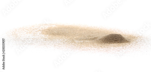 Dry desert sand pile isolated on white background