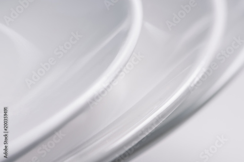 Close-up view of white ceramic plates