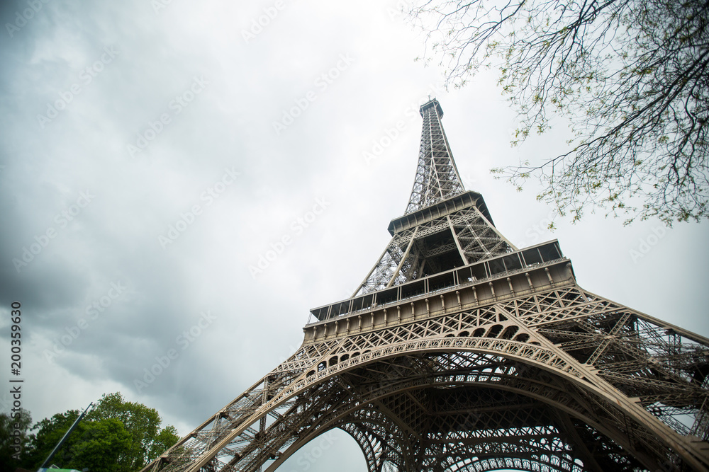Paris tower eiffel landmark cityscape historic architecture of Europe. - obrazy, fototapety, plakaty 