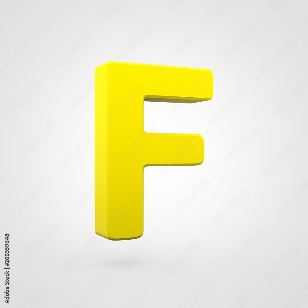 Plastic yellow letter F uppercase isolated on white background. Plastic yellow letter F uppercase isolated on white background.