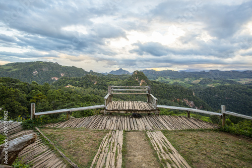 Traditional wood chair in Mae Hong Son ,Thailand photo